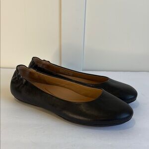 Dansko Black Leather Slip-On Ballet Flats